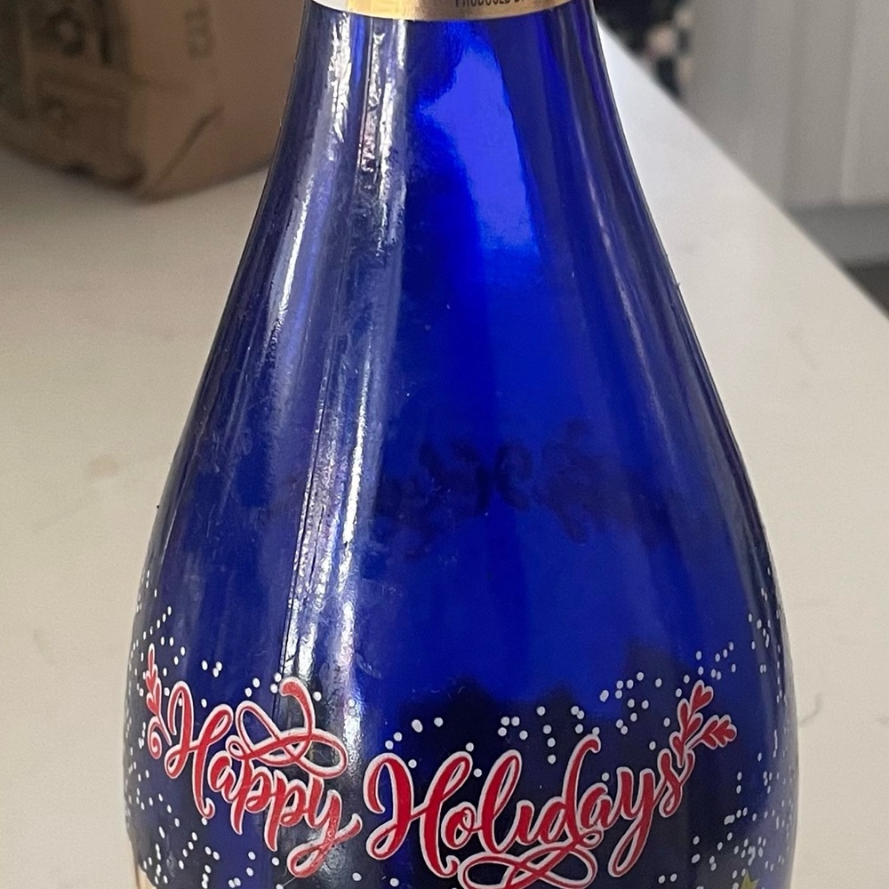 Happy Holiday Champagne Wine Bottle Christmas Holiday Decor Home Bar Decoration